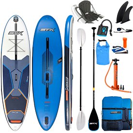 SUP STX WS Hybrid Freeride 11’6 x 32 mit Paddel - aufblasbares Stand Up Paddle Board und WindSUP