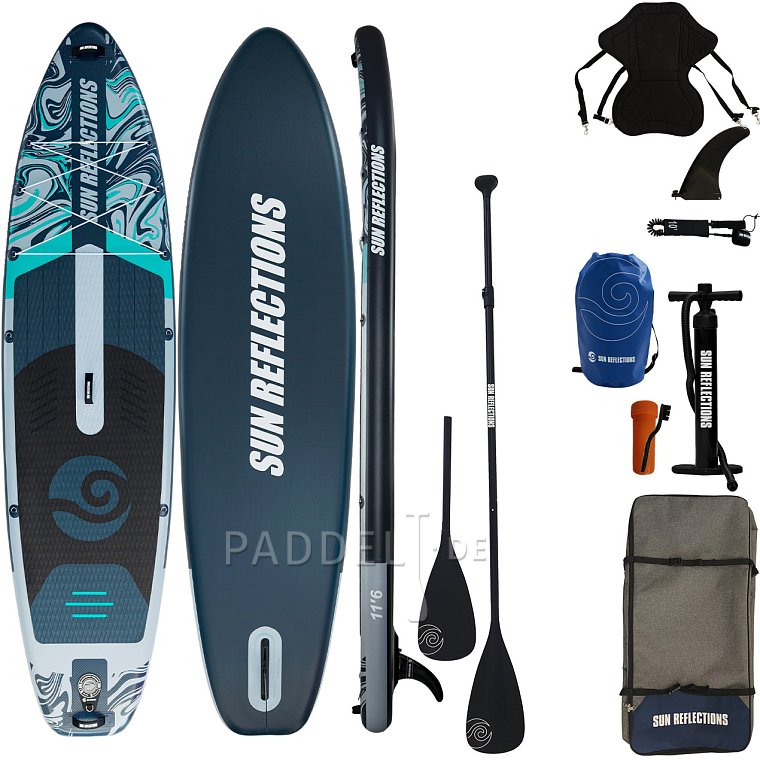 SUP SUN REFLECTIONS XXL 11'6'' COMBO Forest Gray - aufblasbares Stand Up Paddle Board