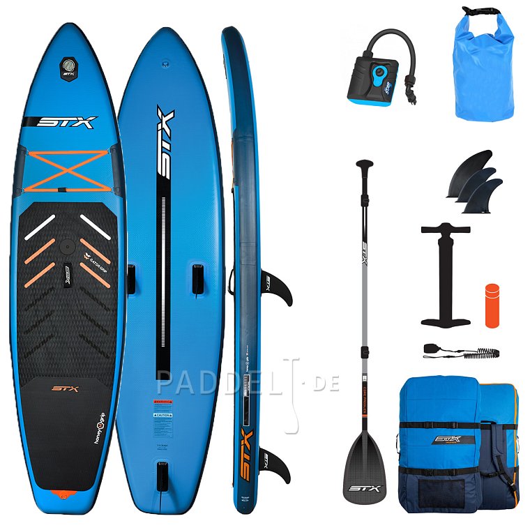 SUP STX Hybrid Cruiser Family 11'2 TEAL/ORANGE mit Paddel - aufblasbares Stand Up Paddle Board und WindSUP