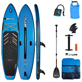 WindSUP STX Hybrid Cruiser Family 11'2 TEAL/ORANGE - aufblasbares Stand Up Paddle Board mit Windsurfing-Option