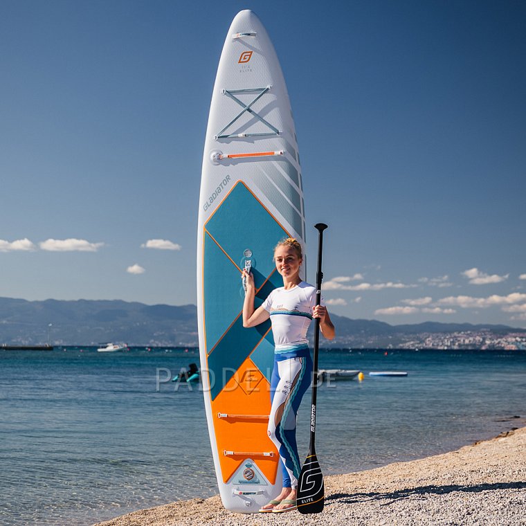 SUP GLADIATOR ELITE 11'2'' mit Carbon Paddel - aufblasbares Stand Up Paddle Board