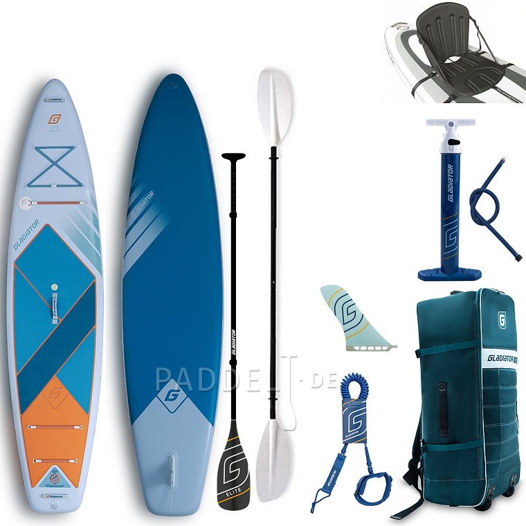 SUP GLADIATOR ELITE 11'2'' mit Carbon Paddel - aufblasbares Stand Up Paddle Board