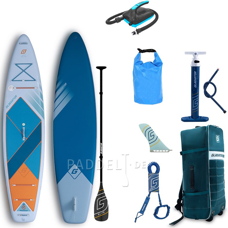 SUP GLADIATOR ELITE 11'2'' mit Carbon Paddel - aufblasbares Stand Up Paddle Board