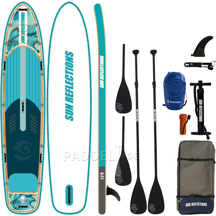 SUP SUN REFLECTIONS MULTI 13'6'' MINICOMBO Ocean mirage - aufblasbares Stand Up Paddle Board