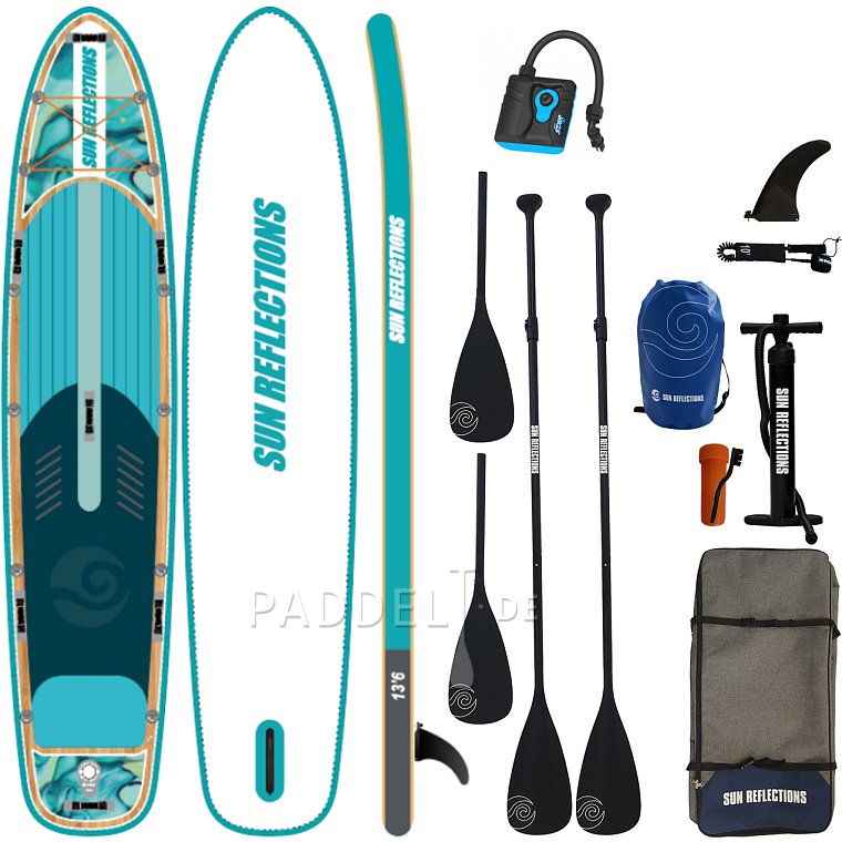 SUP SUN REFLECTIONS MULTI 13'6'' MINICOMBO Ocean mirage - aufblasbares Stand Up Paddle Board