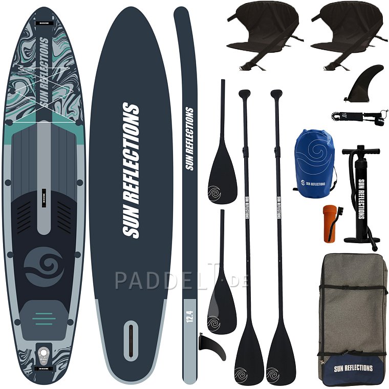 SUP SUN REFLECTIONS MULTI 12'4'' MINICOMBO Forest grey - aufblasbares Stand Up Paddle Board