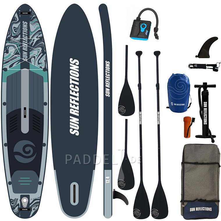 SUP SUN REFLECTIONS MULTI 12'4'' MINICOMBO Forest grey - aufblasbares Stand Up Paddle Board