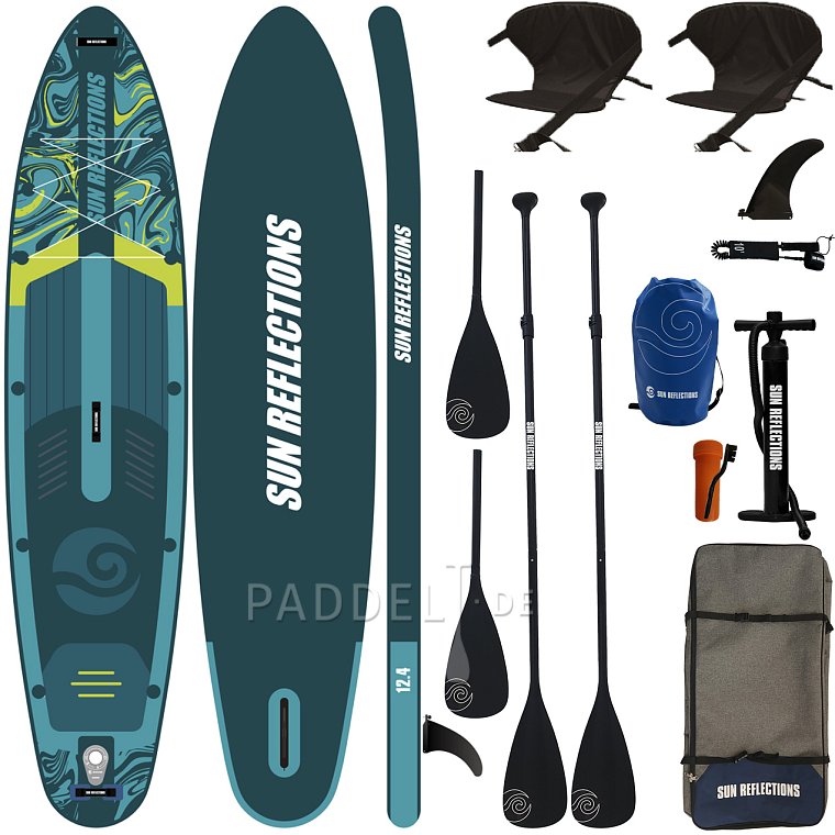 SUP SUN REFLECTIONS MULTI 12'4'' MINICOMBO Emerald drift - aufblasbares Stand Up Paddle Board