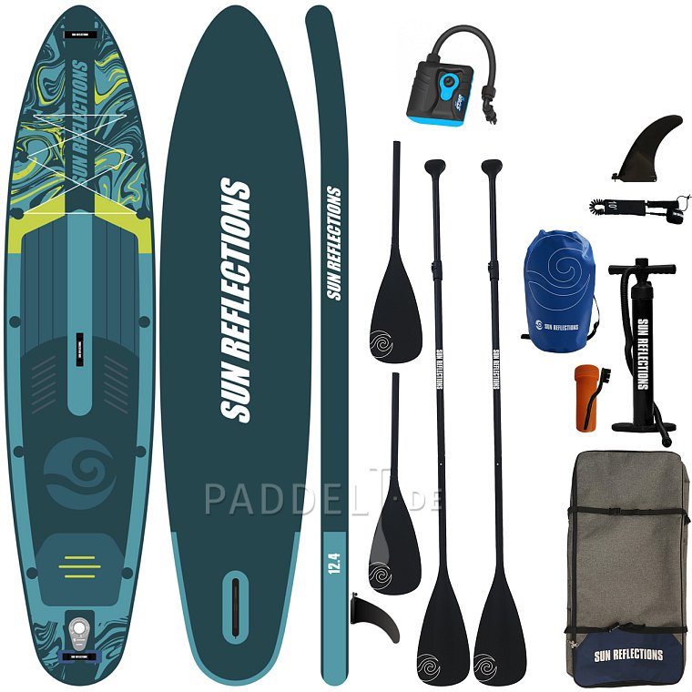 SUP SUN REFLECTIONS MULTI 12'4'' MINICOMBO Emerald drift - aufblasbares Stand Up Paddle Board