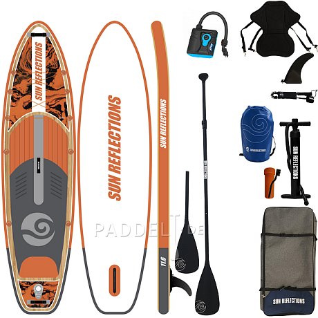 SUP SUN REFLECTIONS XXL 11'6'' COMBO Orange - aufblasbares Stand Up Paddle Board