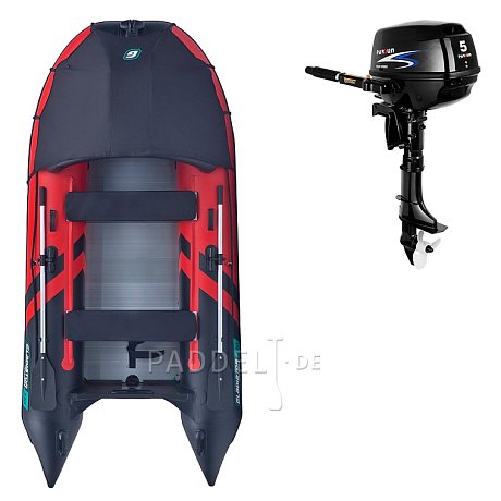 Schlauchboot GLADIATOR ACTIVE C330AL red black mit Aluminiumboden