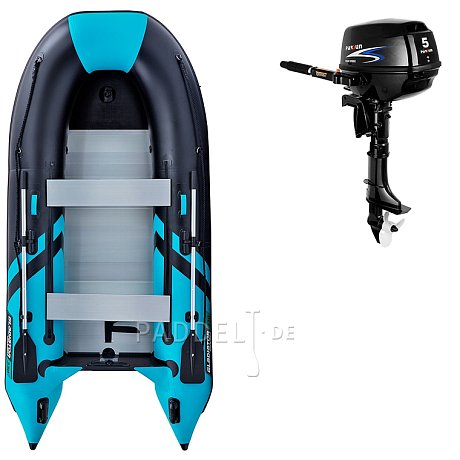 Schlauchboot GLADIATOR CLASSIC B330AL black turquise mit Aluminiumboden