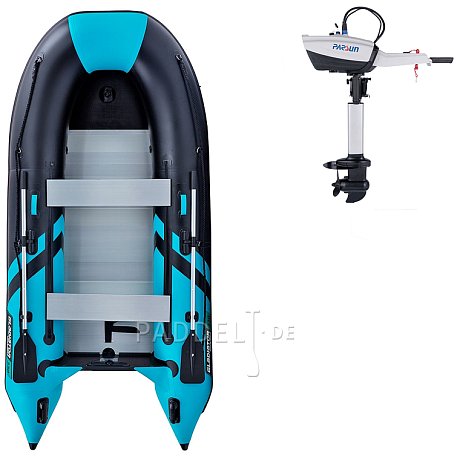 Schlauchboot GLADIATOR CLASSIC B330AL black turquise mit Aluminiumboden