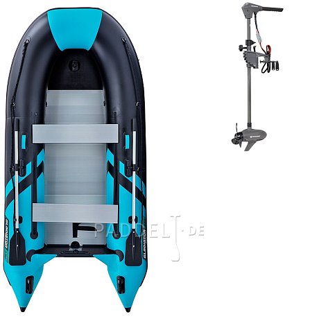 Schlauchboot GLADIATOR CLASSIC B330AL black turquise mit Aluminiumboden