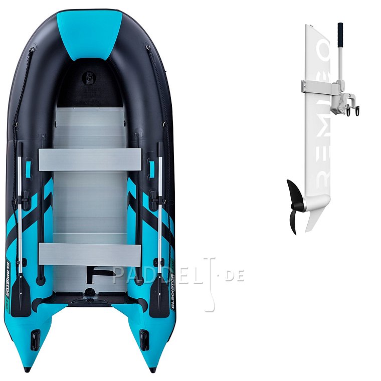 Schlauchboot GLADIATOR CLASSIC B330AL black turquise mit Aluminiumboden