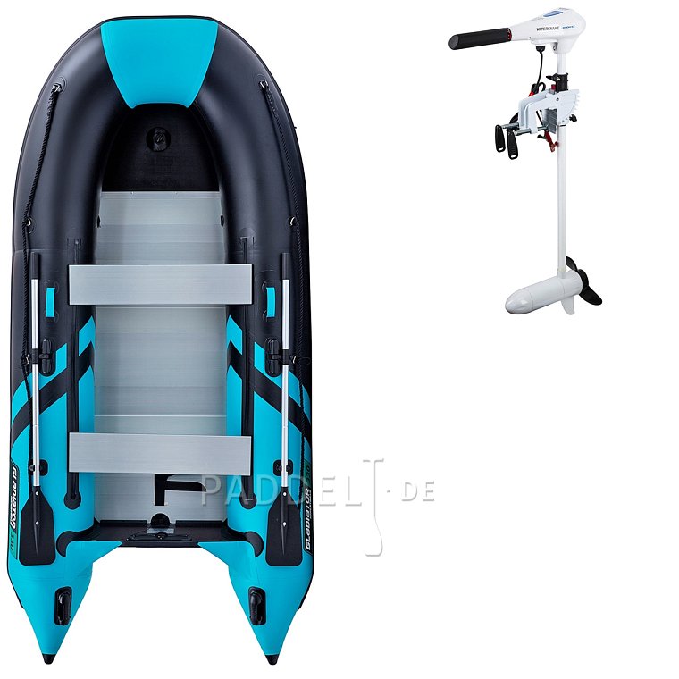 Schlauchboot GLADIATOR CLASSIC B330AL black turquise mit Aluminiumboden