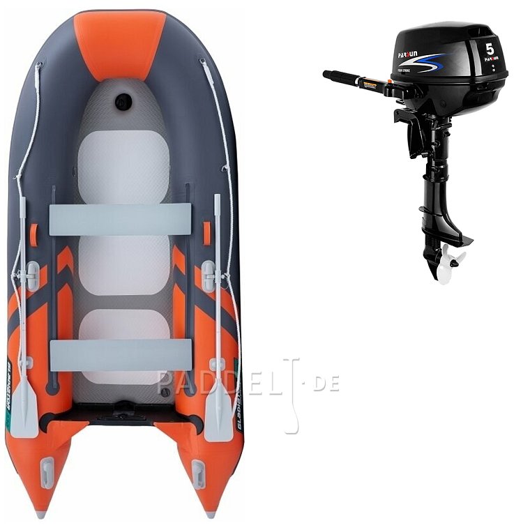 Schlauchboot GLADIATOR CLASSIC B330AD orange dark grey mit Luftboden