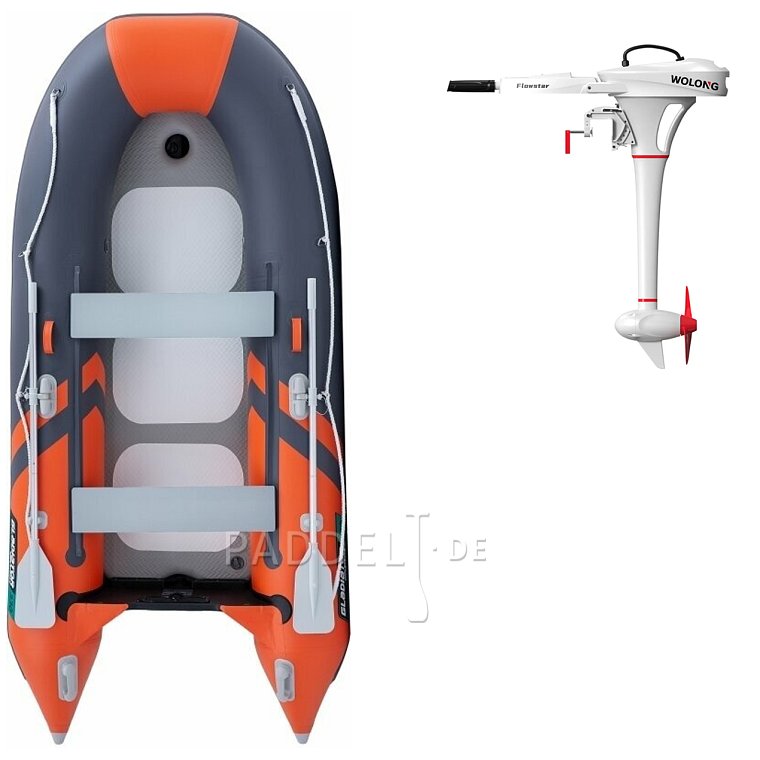 Schlauchboot GLADIATOR CLASSIC B330AD orange dark grey mit Luftboden