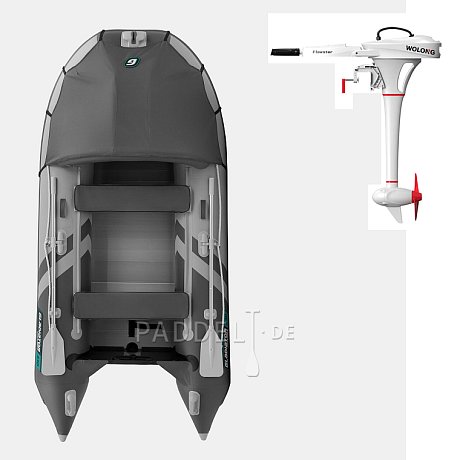 Schlauchboot GLADIATOR ACTIVE C330AL light dark grey mit Aluminiumboden