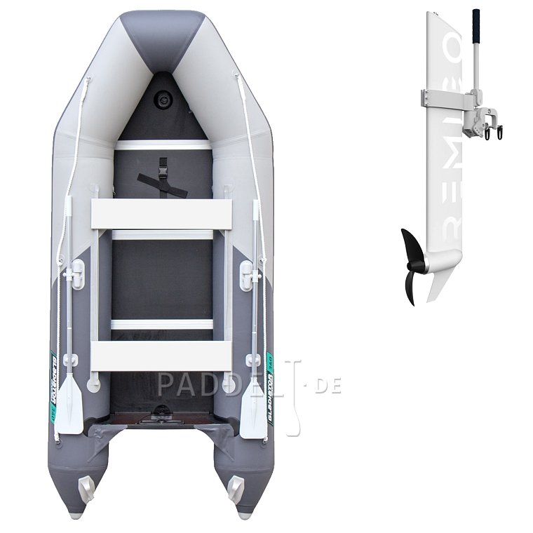 Schlauchboot GLADIATOR LIGHT AK340WF light dark grey mit Lattenboden
