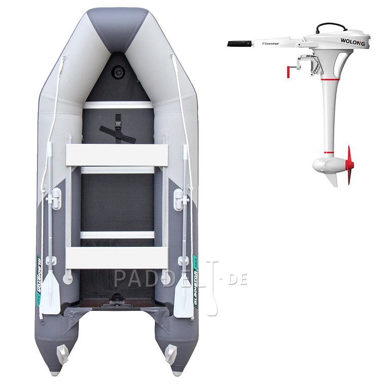 Schlauchboot GLADIATOR LIGHT AK340WF light dark grey mit Lattenboden