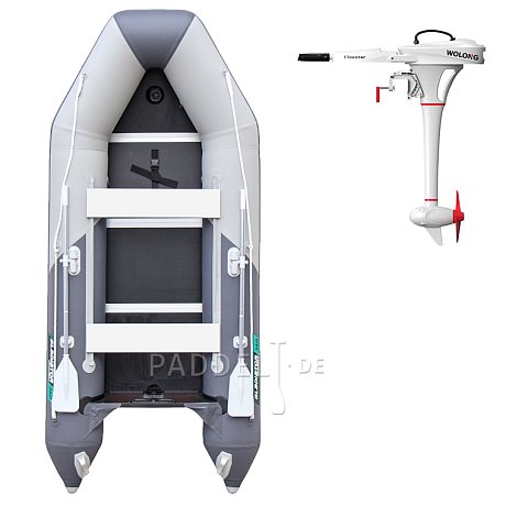 Schlauchboot GLADIATOR LIGHT AK340WF light dark grey mit Lattenboden