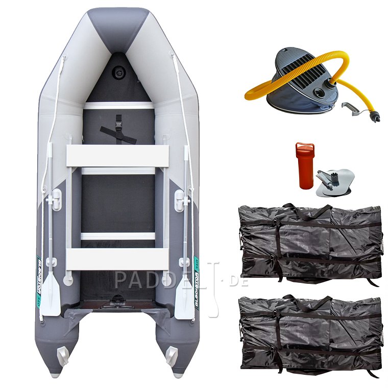 Schlauchboot GLADIATOR LIGHT AK340WF light dark grey mit Lattenboden