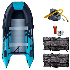 Schlauchboot GLADIATOR CLASSIC B370AL black turquoise mit Aluminiumboden