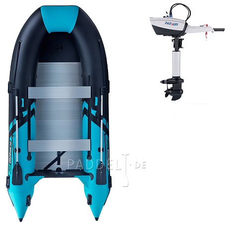 Schlauchboot GLADIATOR CLASSIC B370AL black turquoise mit Aluminiumboden