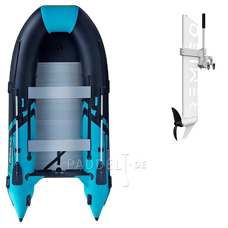 Schlauchboot GLADIATOR CLASSIC B370AL black turquoise mit Aluminiumboden