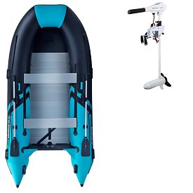 Schlauchboot GLADIATOR CLASSIC B370AL black turquoise mit Aluminiumboden