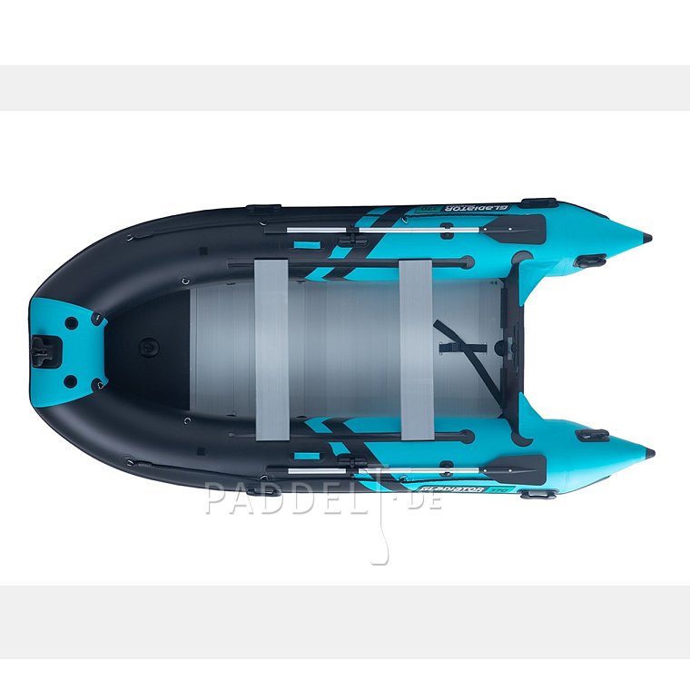 Schlauchboot GLADIATOR CLASSIC B370AL black turquoise mit Aluminiumboden