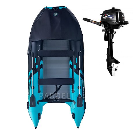 Schlauchboot GLADIATOR CLASSIC B370AL black turquoise mit Aluminiumboden