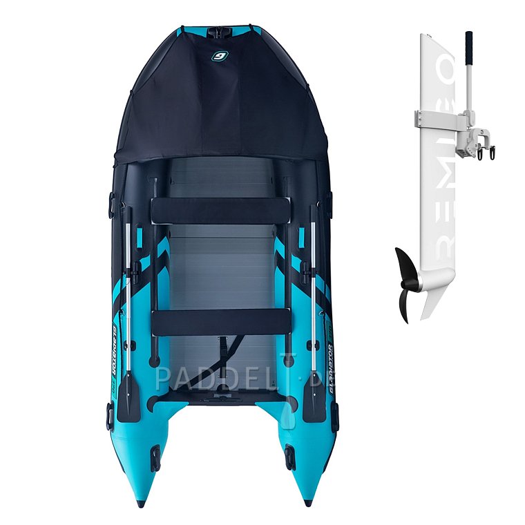 Schlauchboot GLADIATOR CLASSIC B370AL black turquoise mit Aluminiumboden