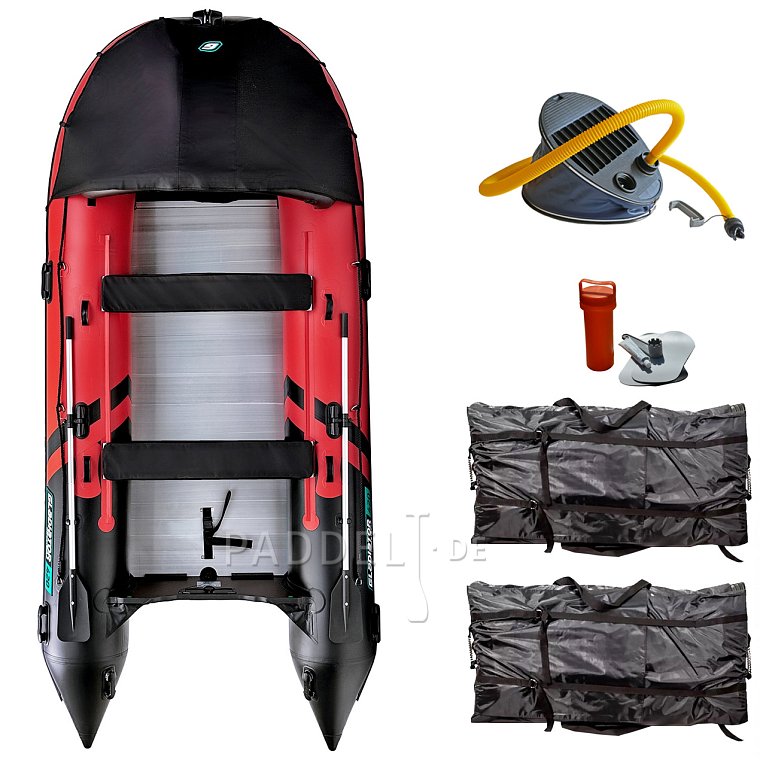 Schlauchboot GLADIATOR ACTIVE C420AL red black mit Aluminiumboden