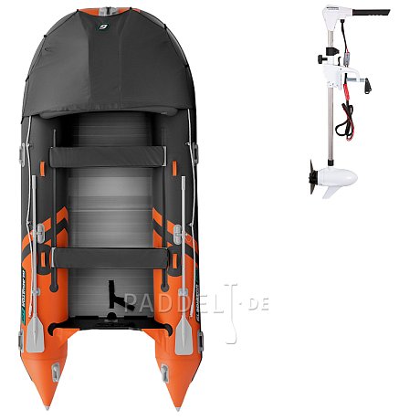 Schlauchboot GLADIATOR ACTIVE C420AL orange dark grey mit Aluminiumboden