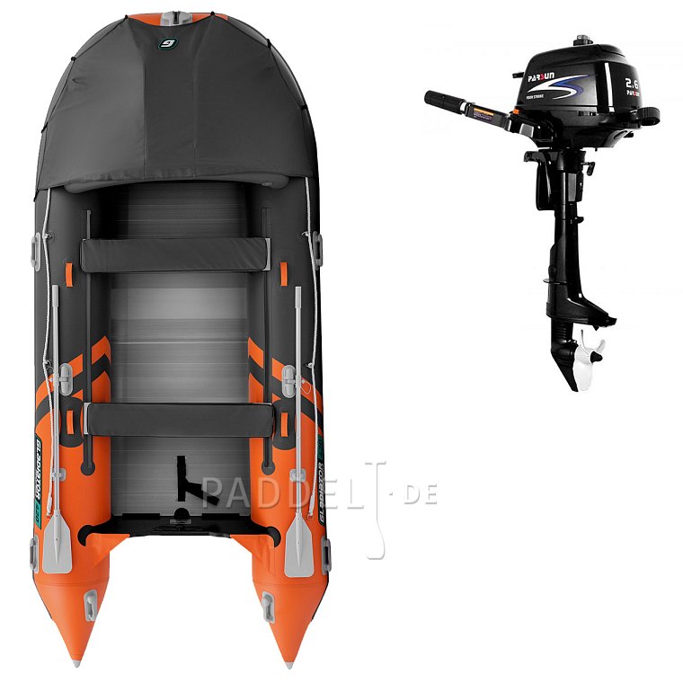 Schlauchboot GLADIATOR ACTIVE C420AL orange dark grey mit Aluminiumboden