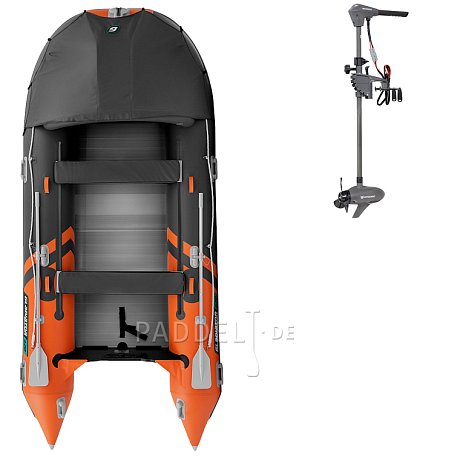 Schlauchboot GLADIATOR ACTIVE C420AL orange dark grey mit Aluminiumboden