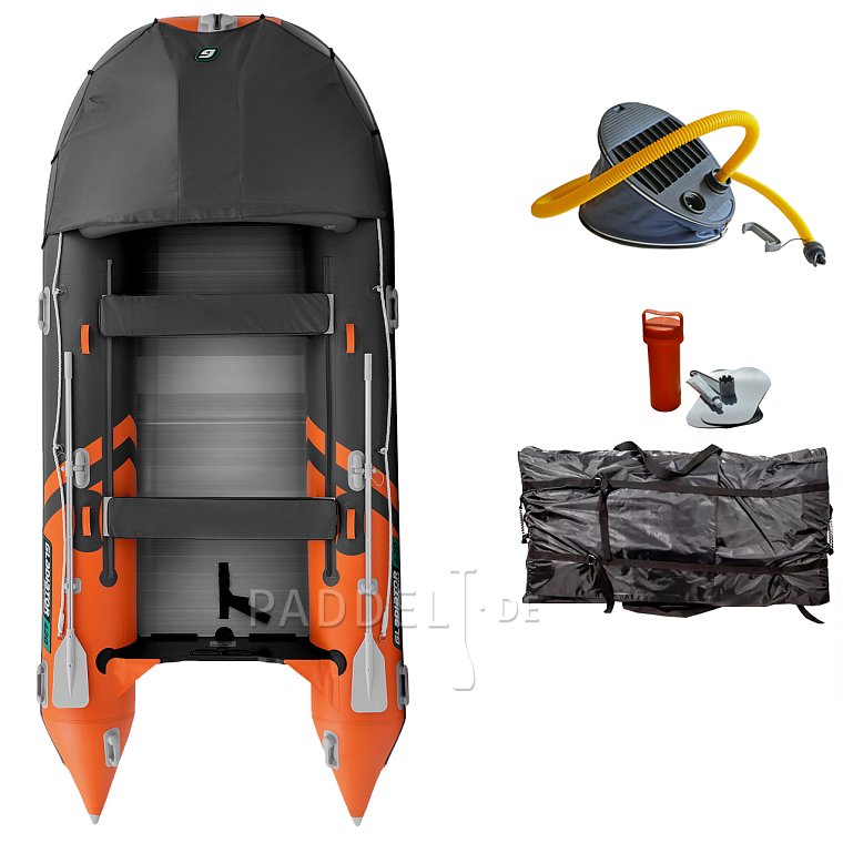 Schlauchboot GLADIATOR ACTIVE C420AL orange dark grey mit Aluminiumboden