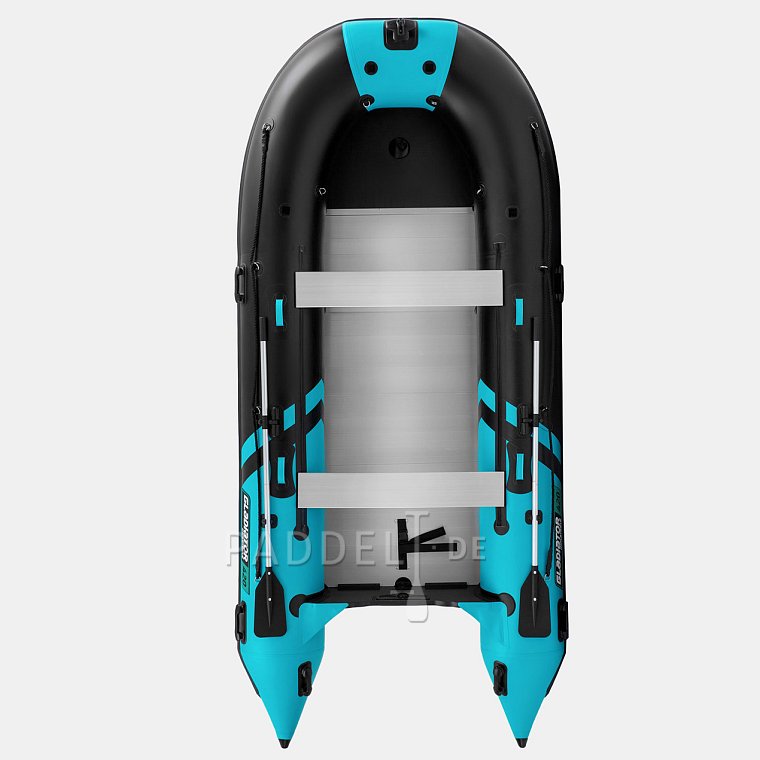 Schlauchboot GLADIATOR ACTIVE C420AL black turquoise mit Aluminiumboden