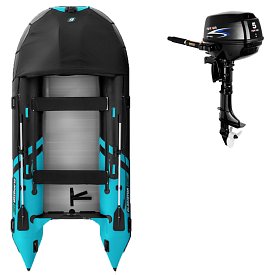 Schlauchboot GLADIATOR ACTIVE C420AL black turquoise mit Aluminiumboden