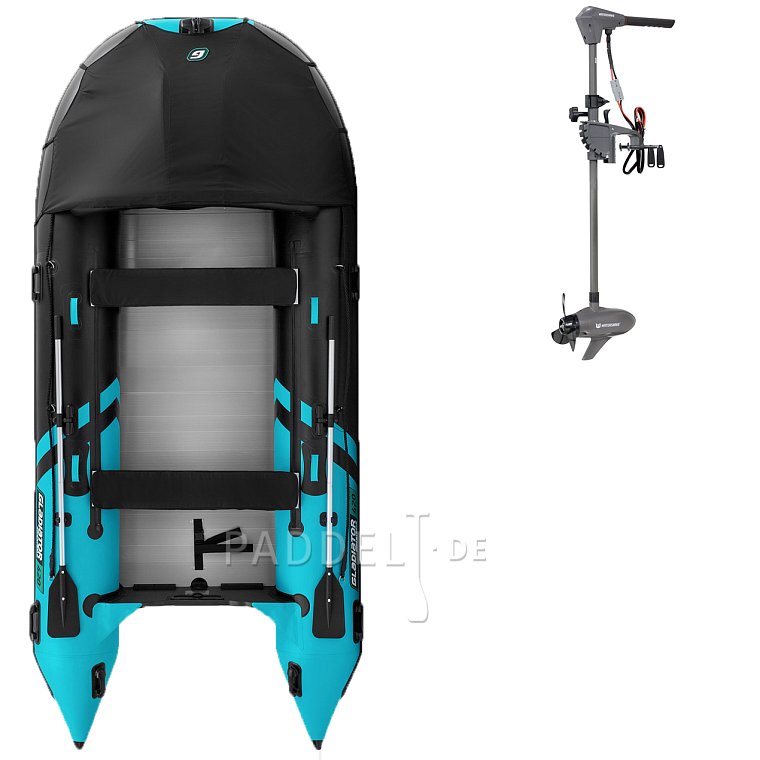Schlauchboot GLADIATOR ACTIVE C420AL black turquoise mit Aluminiumboden