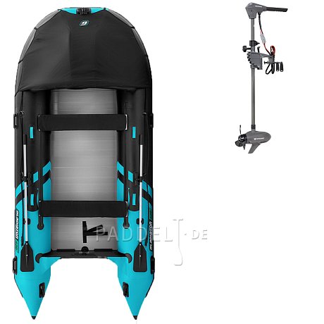 Schlauchboot GLADIATOR ACTIVE C420AL black turquoise mit Aluminiumboden