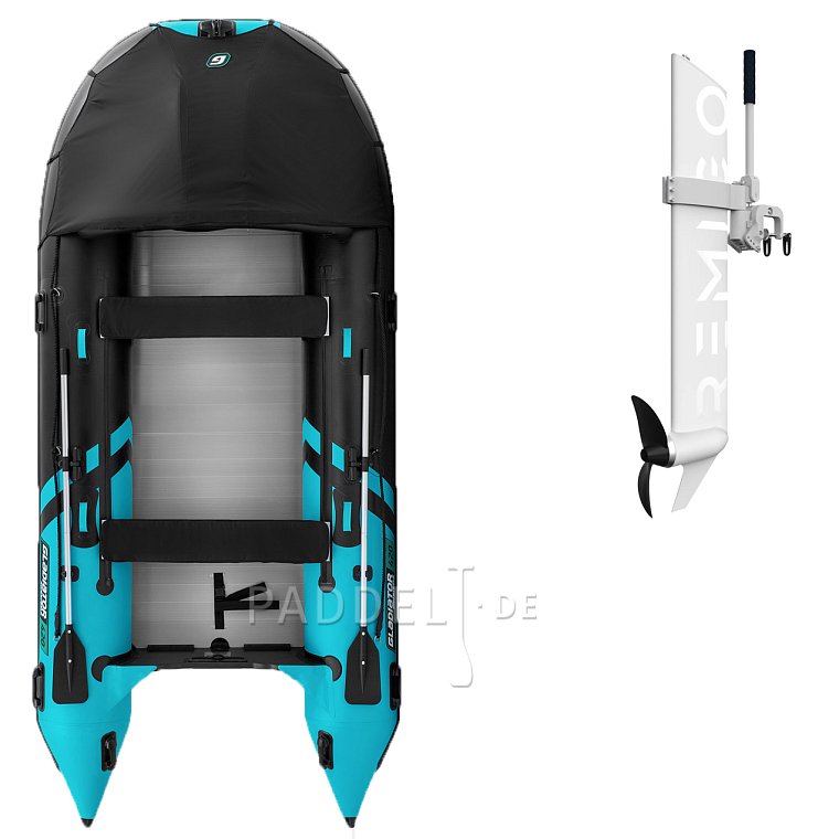 Schlauchboot GLADIATOR ACTIVE C420AL black turquoise mit Aluminiumboden