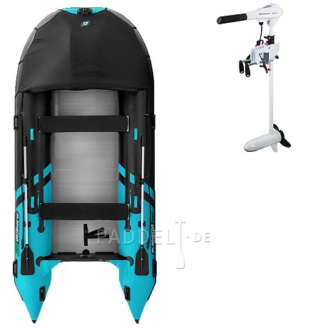 Schlauchboot GLADIATOR ACTIVE C420AL black turquoise mit Aluminiumboden