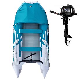 Schlauchboot GLADIATOR ACTIVE C420AL sea green white mit Aluminiumboden