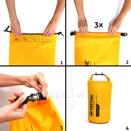 Dry Bag RESTUBE 5l Gelb - Wasserdichte﻿r Trockensack für SUP
