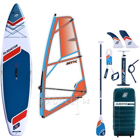 SUP GLADIATOR WindSUP 11'6 SC incl. Segel 2026 - aufblasbares Stand Up Paddle Board mit Windsurf Option