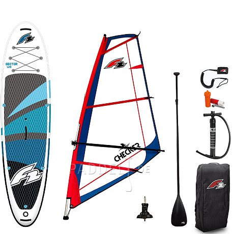 SUP F2 SECTOR 11'5 BLUE WS incl. Segel - aufblasbares Stand Up Paddle Board, Windsurfboard
