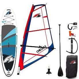 SUP F2 SECTOR 11'5 BLUE WS incl. Segel - aufblasbares Stand Up Paddle Board, Windsurfboard